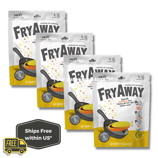 FryAway Pan Fry Waste Cooking Oil Solidifier Powder, Plant-Based Cooking  Oil Disposal, 4 ct, 2.1 oz - Foods Co.