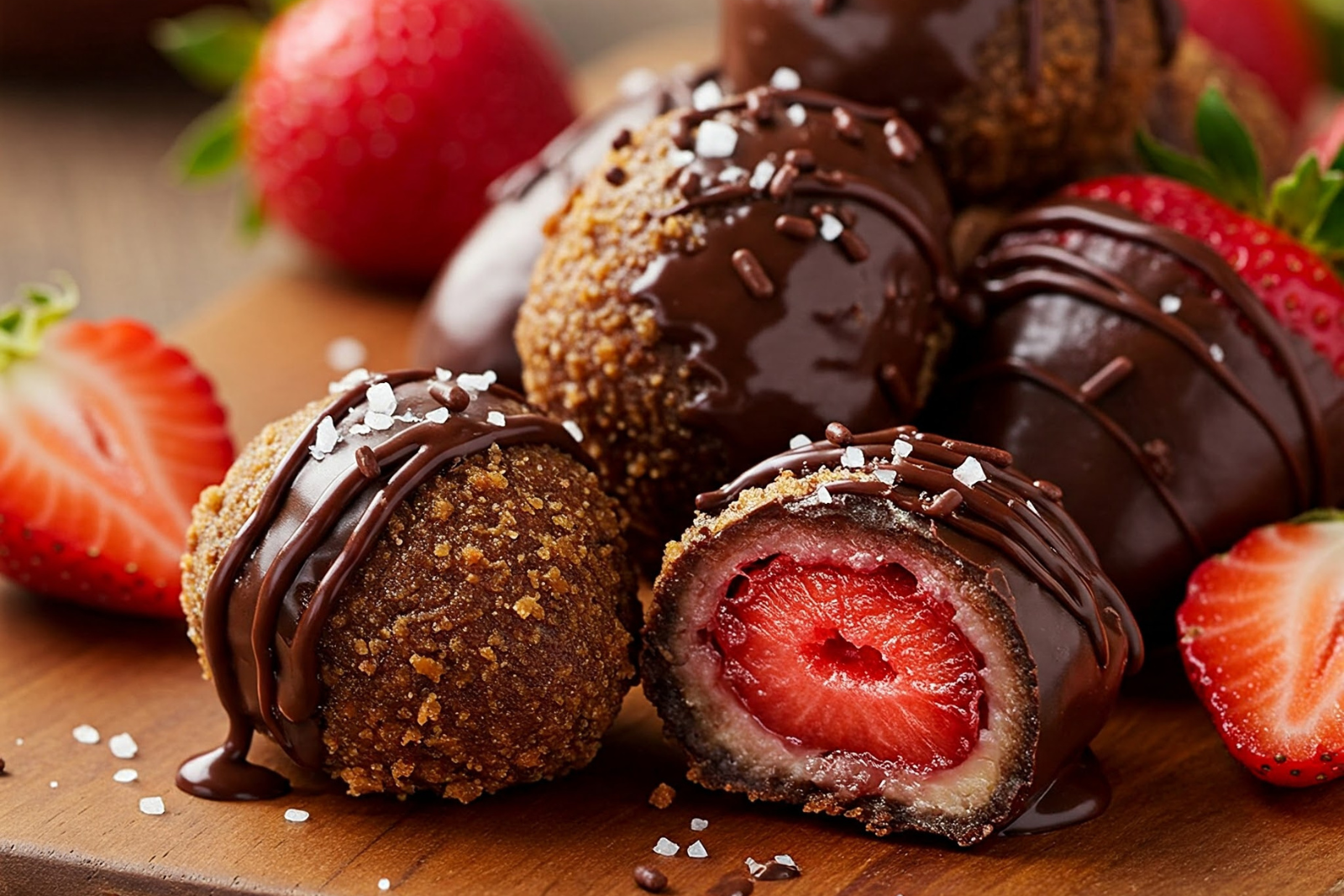Deep Fried Chocolate Covered Strawberries 
