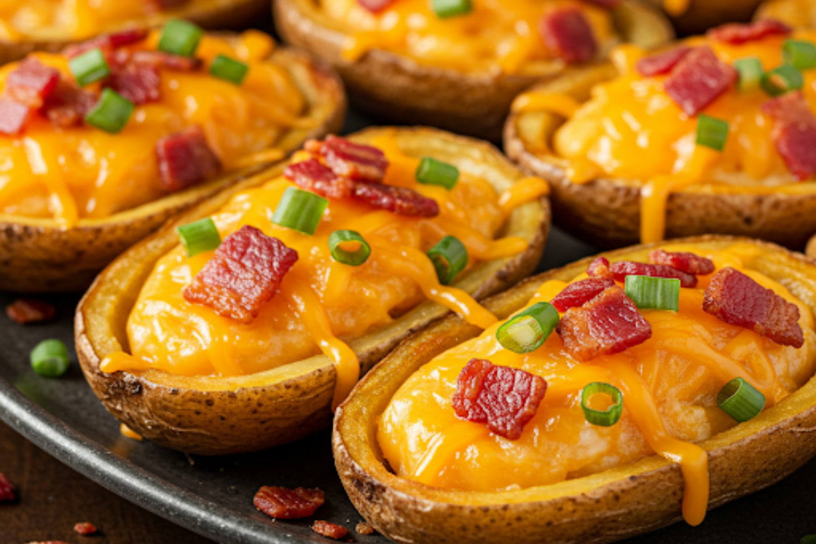 Crispy Loaded Deep-Fried Potato Skins Recipe 