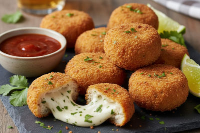 Crispy Chicken Croquettes Recipe with Vegan Cheese Filling