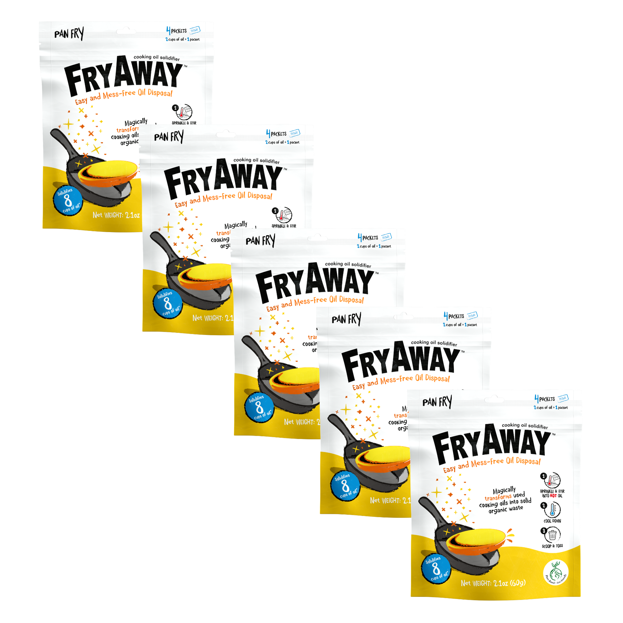 FryAway Pan Fry x5 - Value Bundle (20 Packets Total) - Save 20% + Free Shipping
