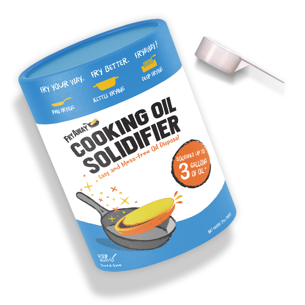 FryAway MultiFry - Cooking Oil Solidifier Powder (Eco-Friendly Tub with Scoop, Up to 3 Gallons)