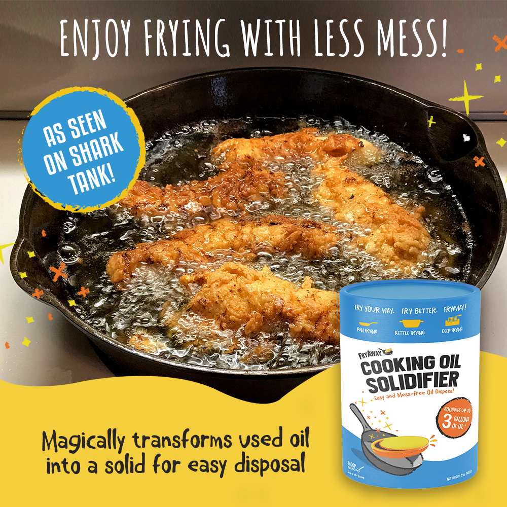 FryAway MultiFry - Cooking Oil Solidifier Powder (Eco-Friendly Tub with Scoop, Up to 3 Gallons)