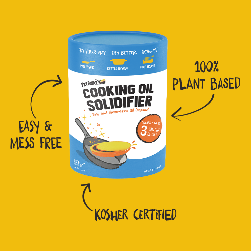 FryAway MultiFry - Cooking Oil Solidifier Powder (Eco-Friendly Tub with Scoop, Up to 3 Gallons)